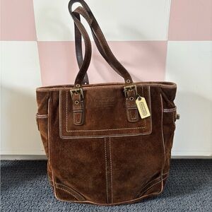 Vintage Coach Hampton Suede Tote